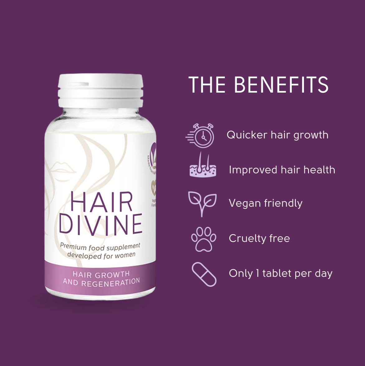Hair Growth Vitamin Supplements for Women - Hair Divine 